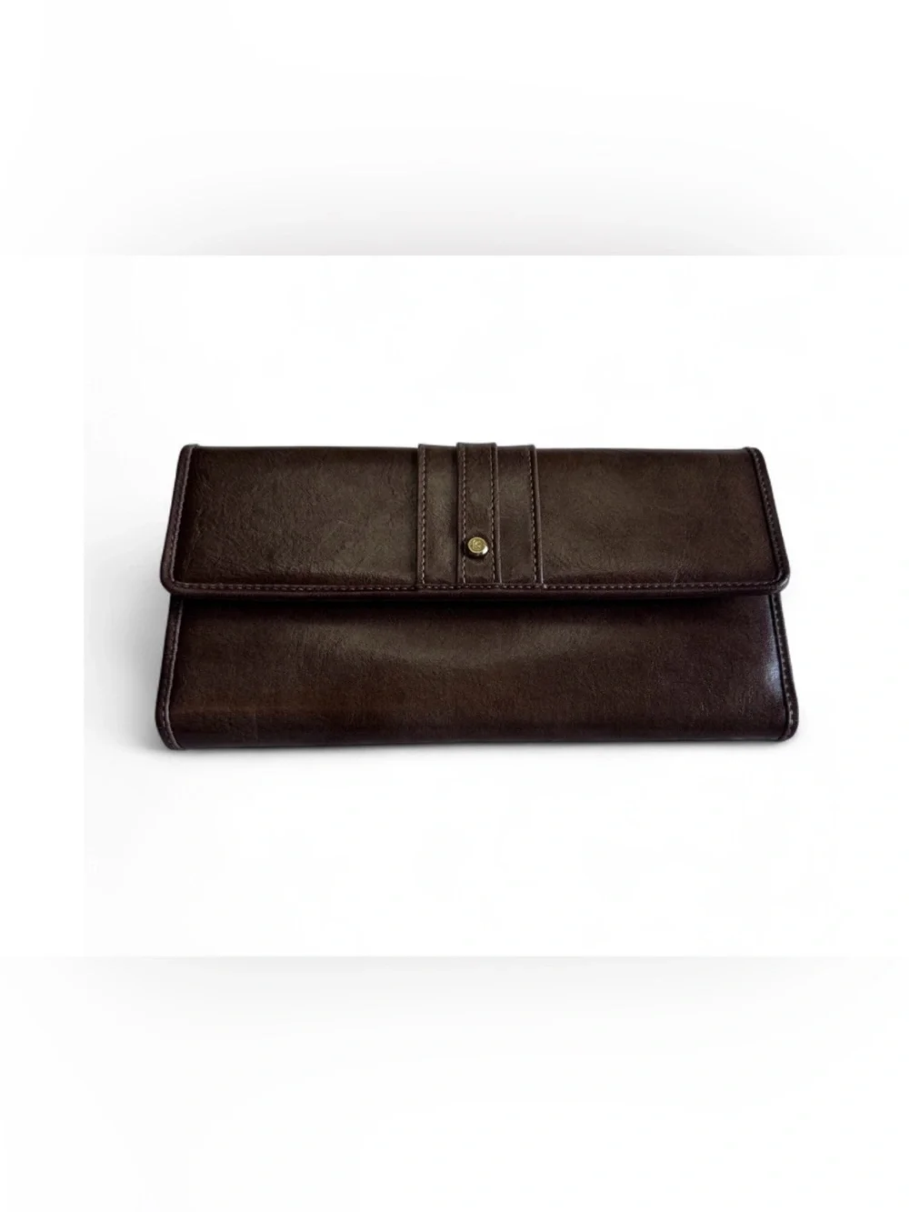 Liz Claiborne Dark Brown Leather Clutch Wallet